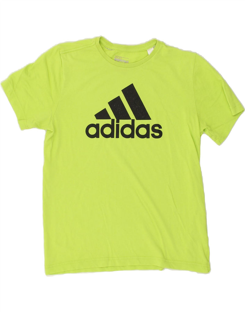 ADIDAS Boys Climalite Graphic T-Shirt Top 13-14 Years Green | Vintage Adidas | Thrift | Second-Hand Adidas | Used Clothing | Messina Hembry 