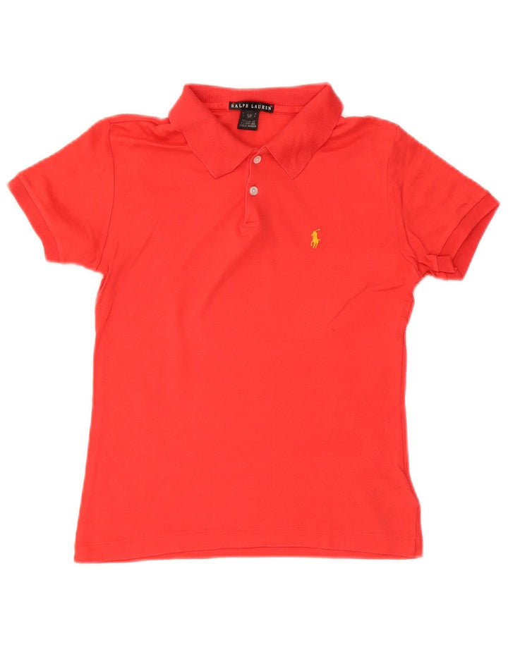 Ralph Lauren Womens Polo Shirt UK 10 Small Red Cotton