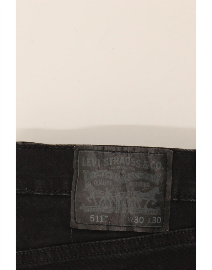 LEVI'S Womens 511 Denim Shorts W30 Medium Black Cotton Vintage Levi's and Second-Hand Levi's from Messina Hembry 