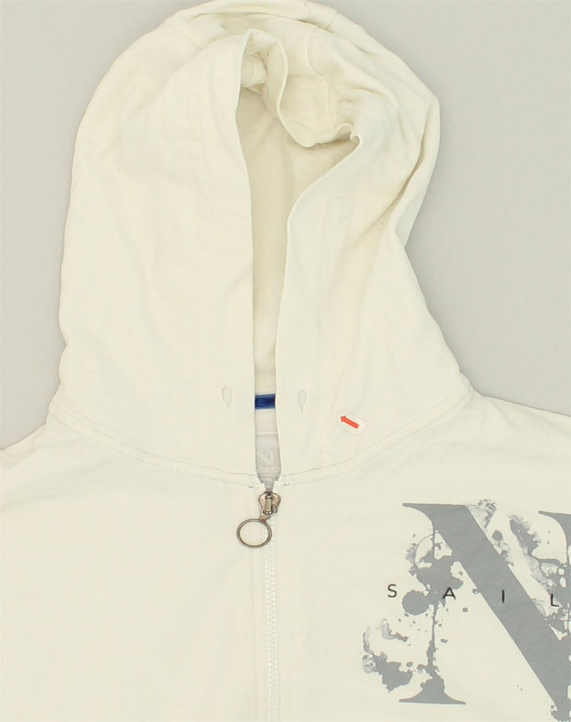 NORTH SAILS Mens Graphic Zip Hoodie Sweater Small White Cotton | Vintage North Sails | Thrift | Second-Hand North Sails | Used Clothing | Messina Hembry 