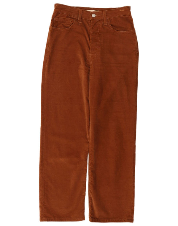 Levi's Womens High Waist Straight Corduroy Trousers W27 L27 Brown Cotton