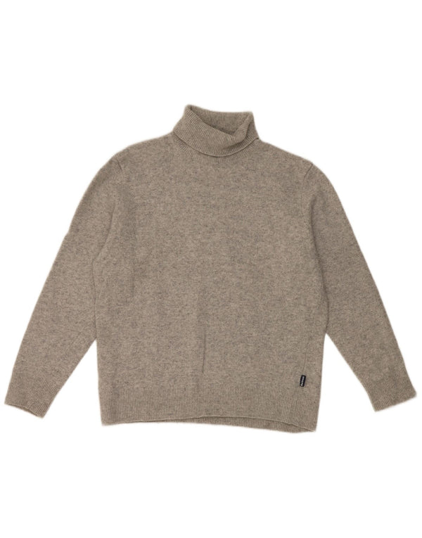 Barbour Womens Roll Neck Jumper Sweater UK 18 XL Grey Flecked Wool