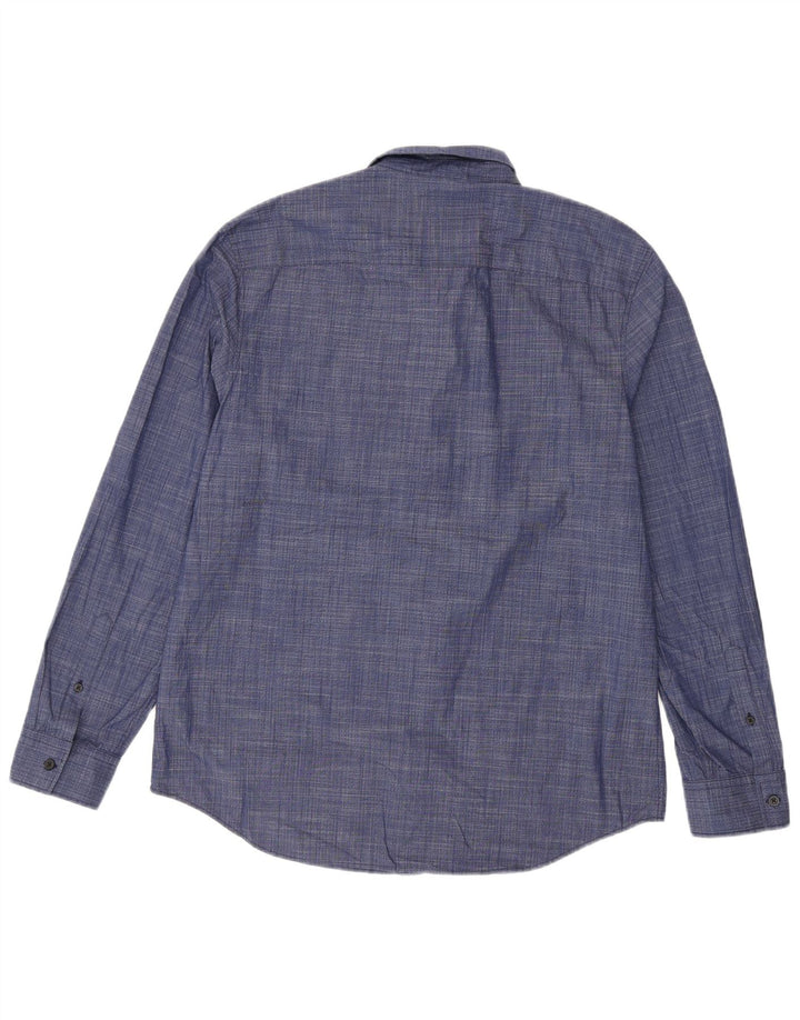 Calvin Klein Mens Shirt Large Blue Striped Cotton