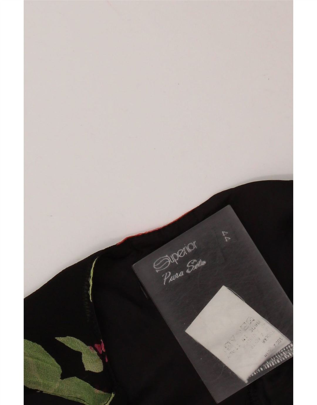 SUPERIOR Womens Slip Dress IT 44 Medium Black Floral Silk