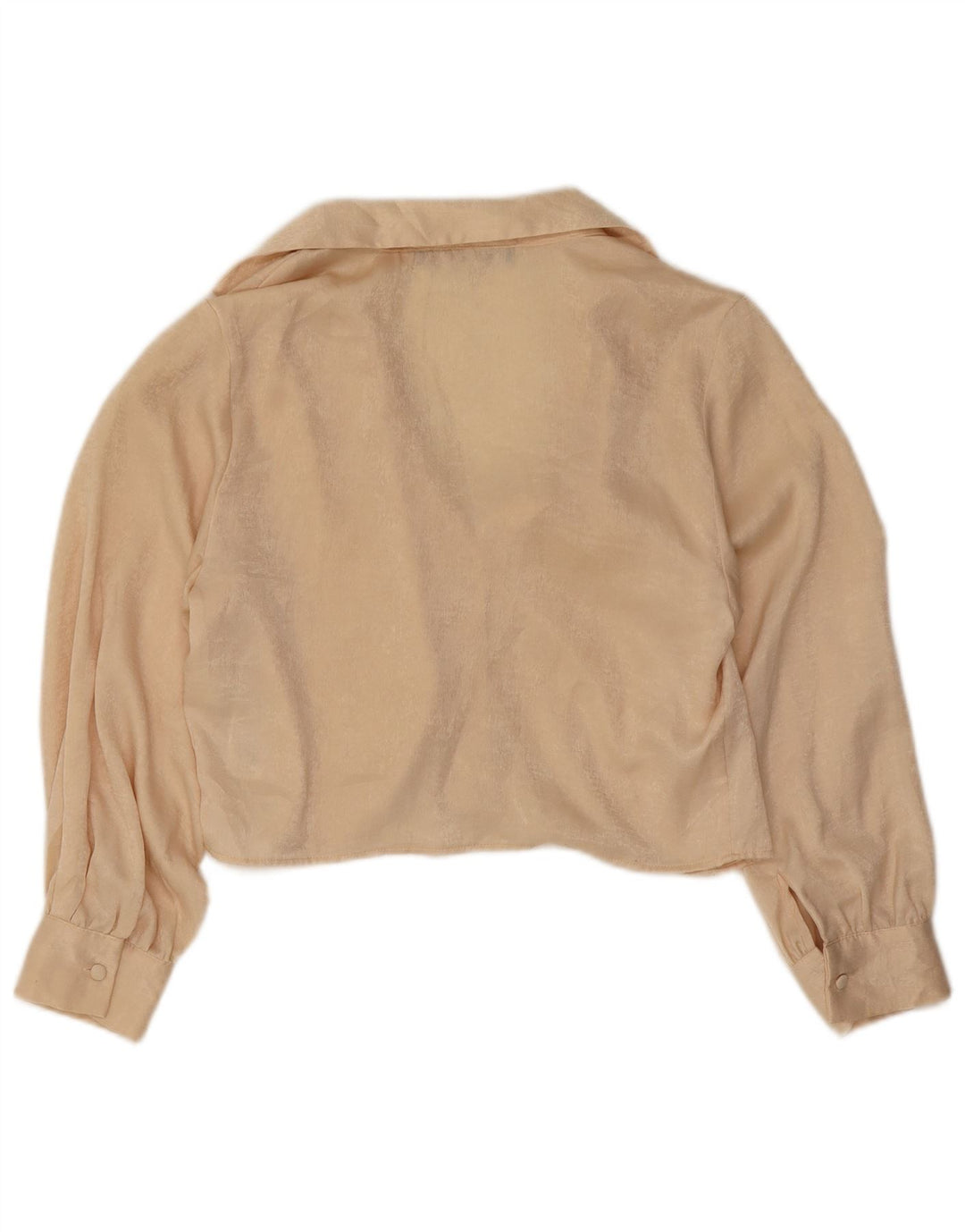 Zara Womens Crop Shirt Blouse UK 6 XS Beige Polyester