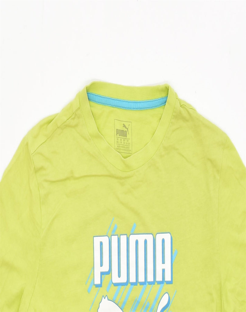 PUMA Boys Graphic T-Shirt Top 15-16 Years Yellow Cotton | Vintage | Thrift | Second-Hand | Used Clothing | Messina Hembry 