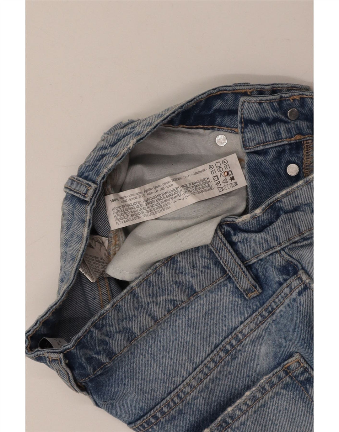 ZARA Womens Distressed Denim Shorts W22 3XS Blue Cotton