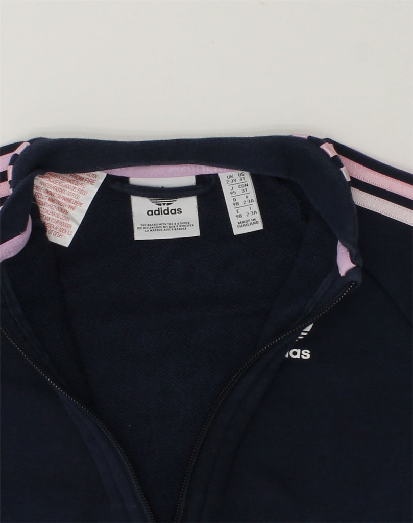 ADIDAS Girls Tracksuit Top Jacket 2-3 Years Navy Blue Cotton | Vintage Adidas | Thrift | Second-Hand Adidas | Used Clothing | Messina Hembry 