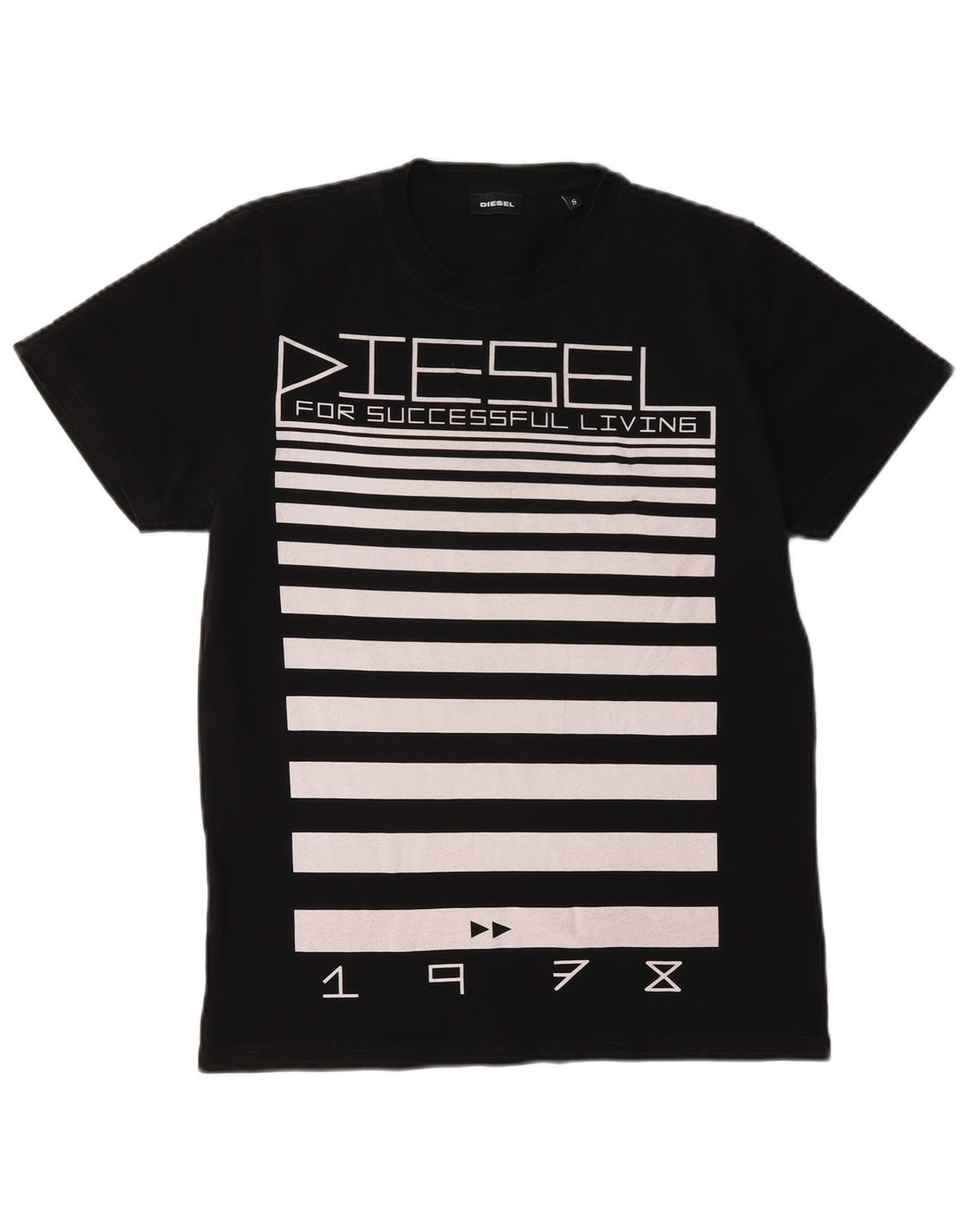 Diesel Mens Graphic T-Shirt Top Small Black