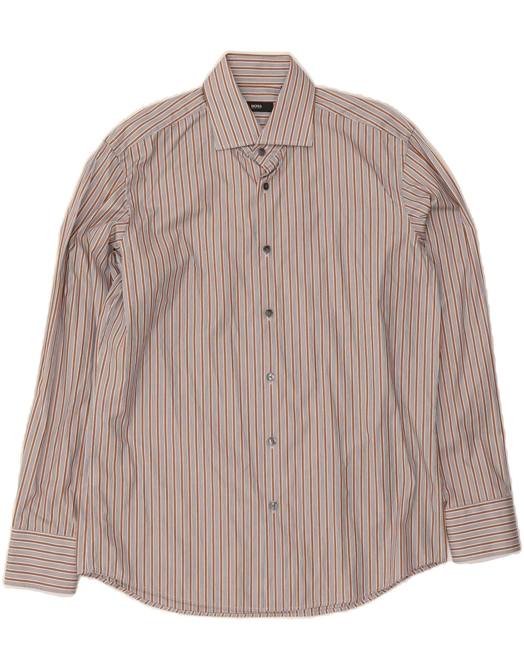 HUGO BOSS Mens Shirt Size 41 16 Large Blue Striped Cotton Vintage Hugo Boss and Second-Hand Hugo Boss from Messina Hembry 