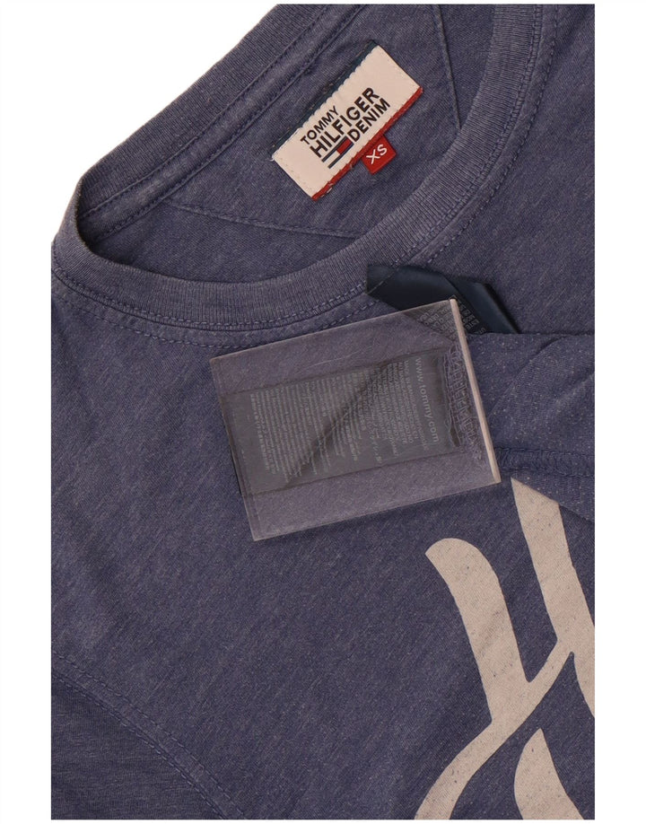 Tommy Hilfiger Mens Graphic T-Shirt Top XS Navy Blue Polyester
