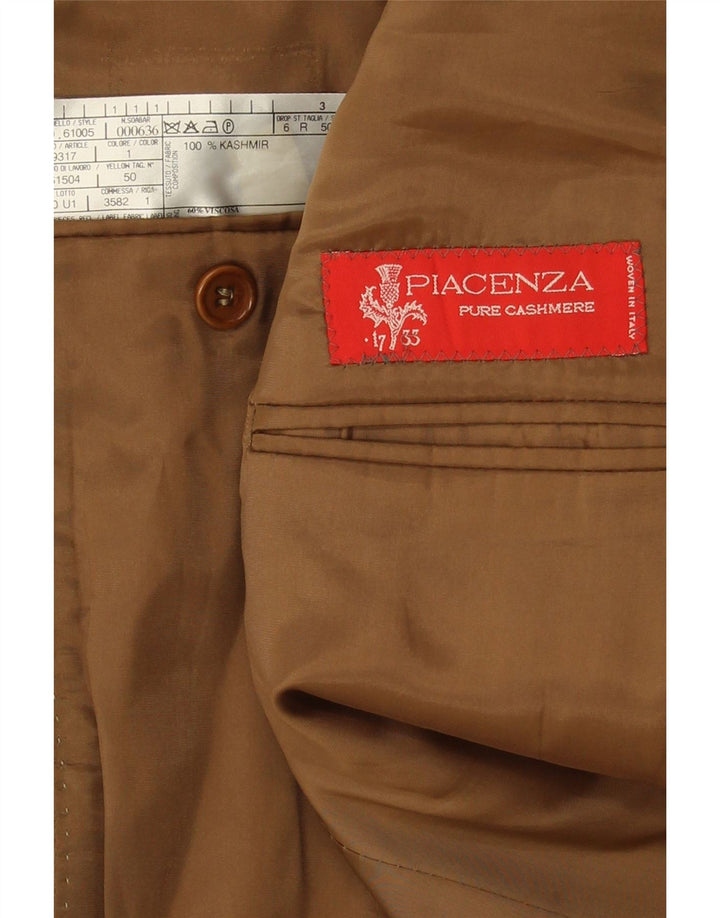 Piacenza Mens 3 Button Blazer Jacket IT 50 Large Beige Cashmere