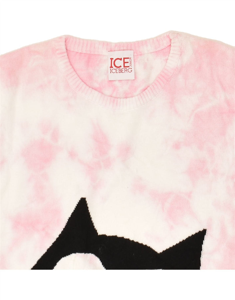 ICEBERG Girls Short Sleeve Crew Neck Jumper Sweater 9-10 Years Pink | Vintage Iceberg | Thrift | Second-Hand Iceberg | Used Clothing | Messina Hembry 