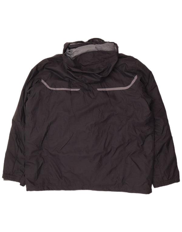 Columbia Mens Omni-Tech Hooded Windbreaker Jacket UK 44 2XL Black Nylon