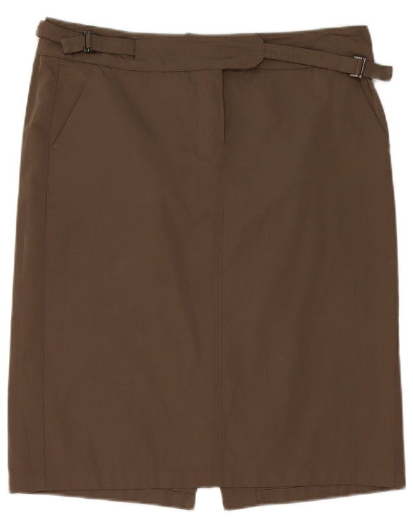 Max Mara Womens Straight Skirt UK 12 Medium W34  Brown Polyester