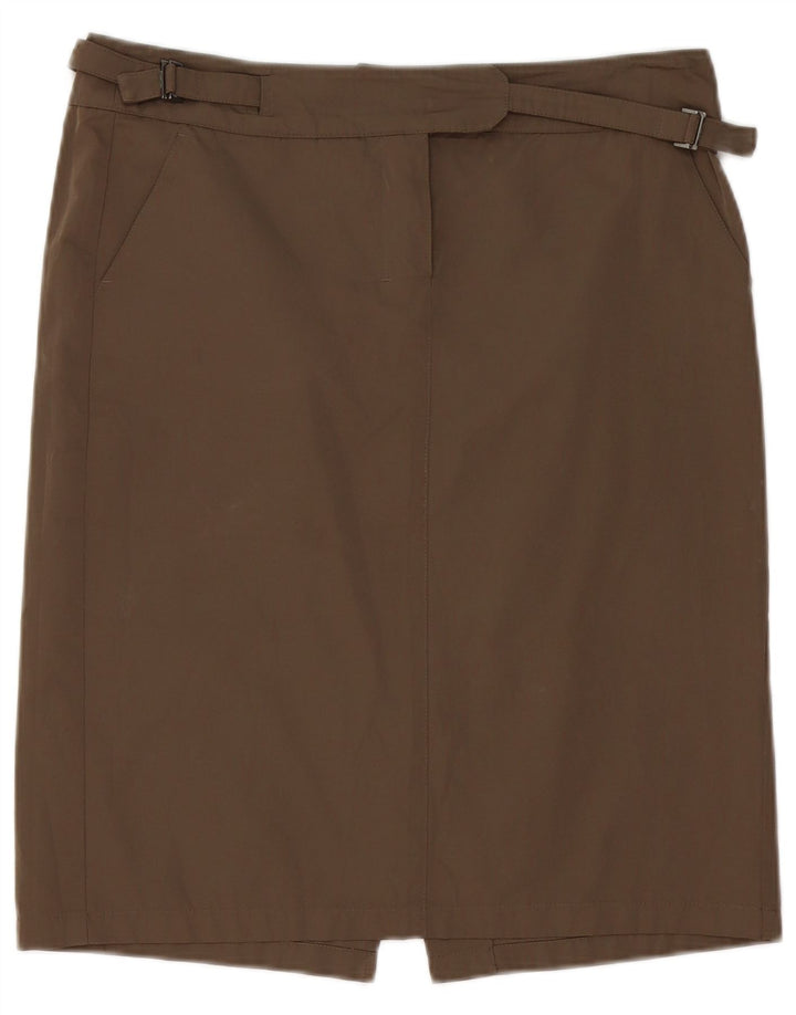 Max Mara Womens Straight Skirt UK 12 Medium W34  Brown Polyester