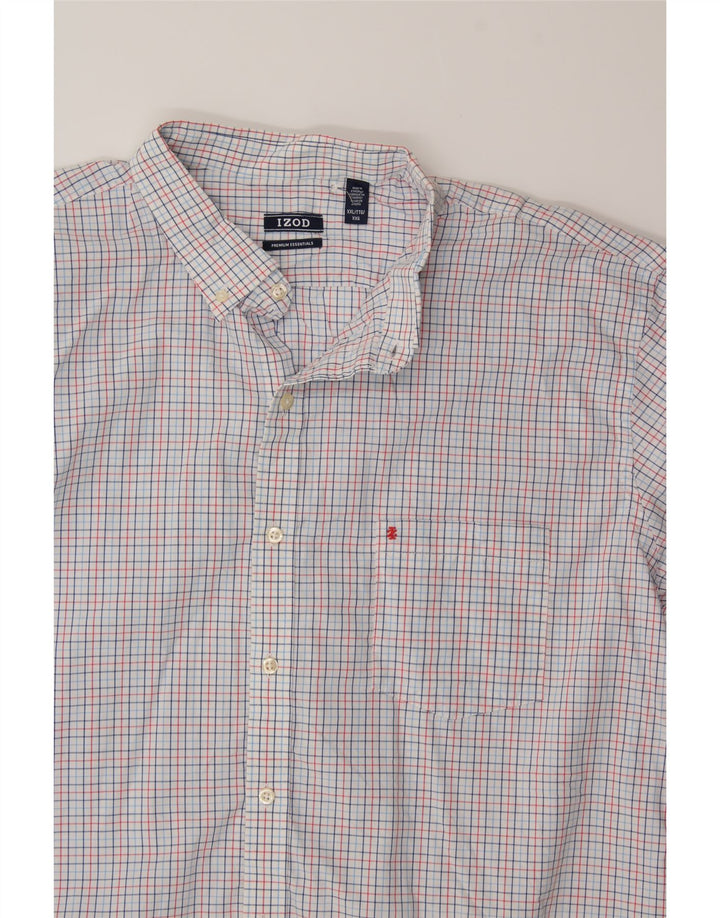 IZOD Mens Big & Tall Shirt 2XL White Check Cotton Vintage Izod and Second-Hand Izod from Messina Hembry 