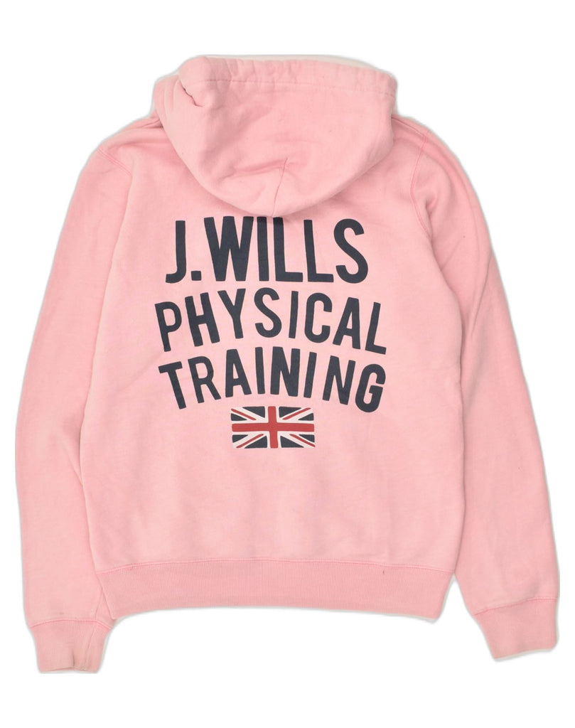 JACK WILLS Womens Loose Fit Graphic Hoodie Jumper UK 10 Small Pink Cotton | Vintage Jack Wills | Thrift | Second-Hand Jack Wills | Used Clothing | Messina Hembry 