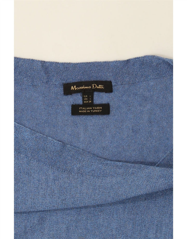 MASSIMO DUTTI Womens Oversized Boat Neck Jumper Sweater UK 16 Large Blue Vintage Massimo Dutti and Second-Hand Massimo Dutti from Messina Hembry 