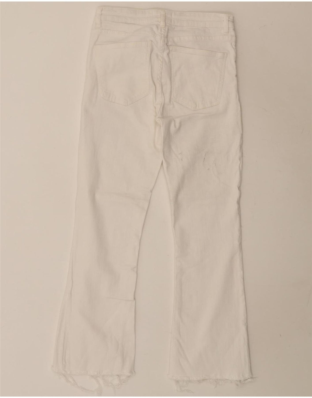 Zara Womens Crop Bootcut Jeans EU 38 Small W28 L26 White Cotton
