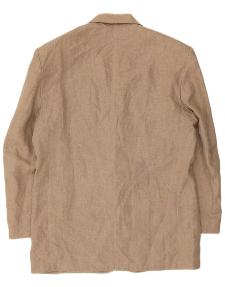 Wampum Mens 2 Button Blazer Jacket IT 50 Large Beige Linen