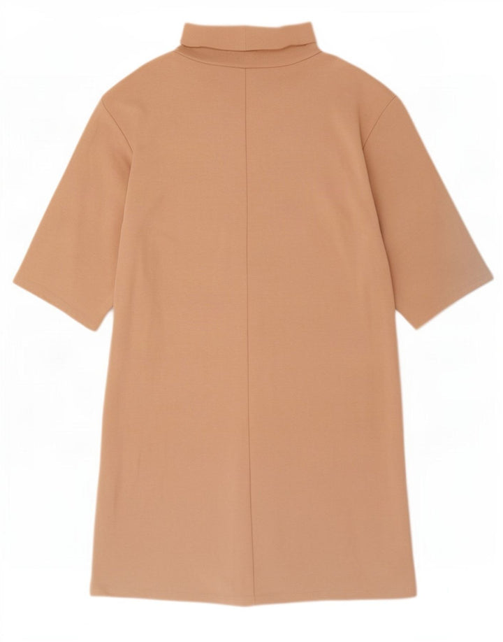 Zara Womens Shift Dress UK 10 Small Beige Cotton