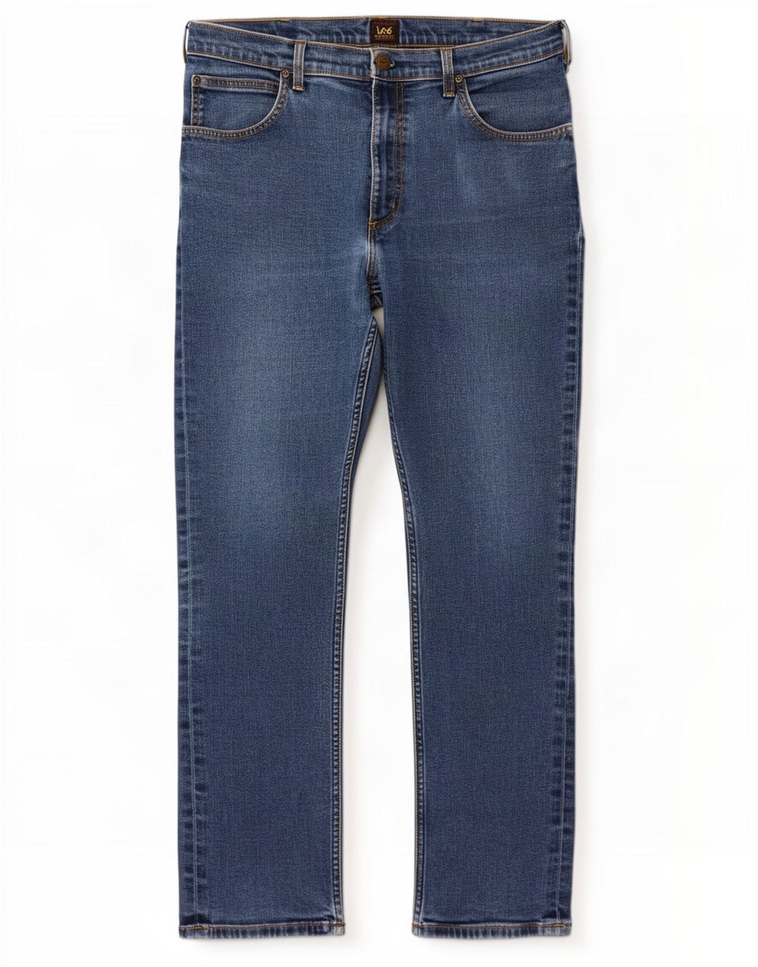 Lee Mens Brooklyn Straight Jeans W36 L32 Blue Cotton