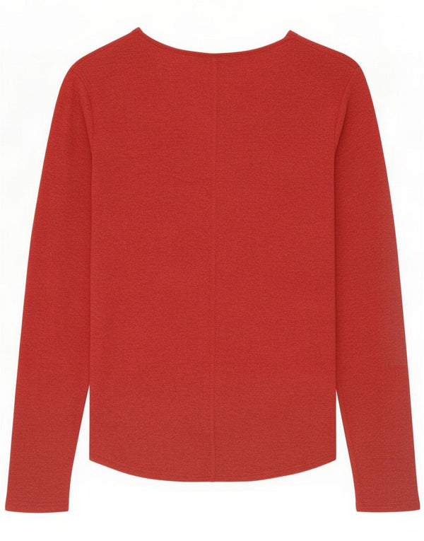 Massimo Dutti Womens Top Long Sleeve UK 10 Small Red