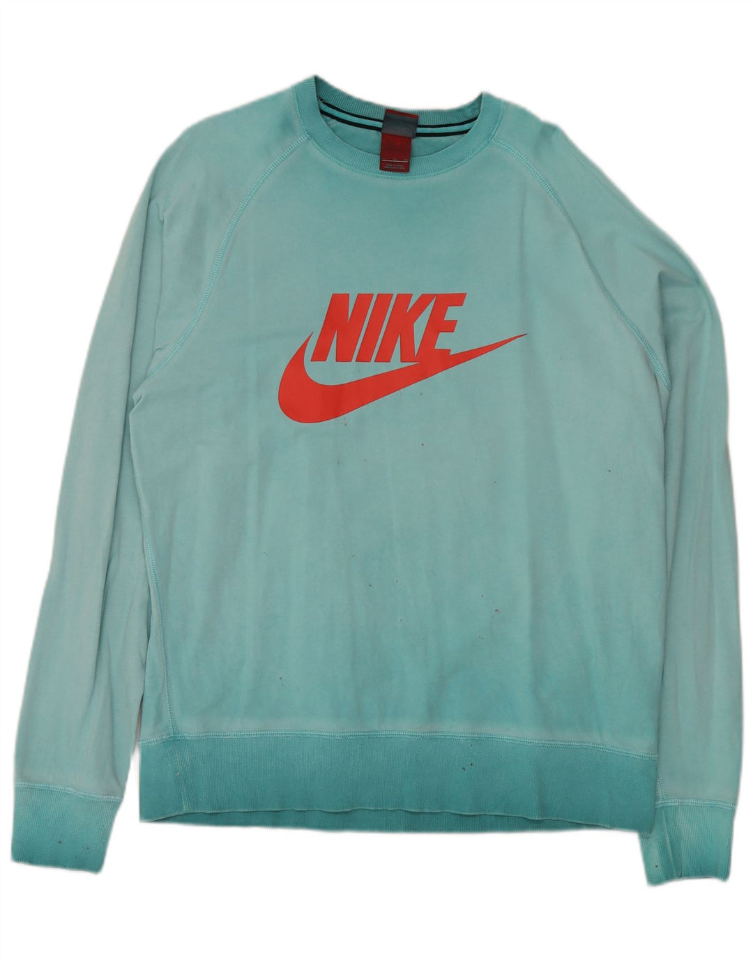 NIKE Mens Graphic Sweatshirt Jumper XL Turquoise Cotton