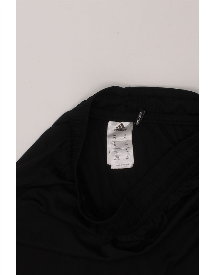 ADIDAS Boys Climalite Sport Shorts 13-14 Years XL Black Polyester Vintage Adidas and Second-Hand Adidas from Messina Hembry 