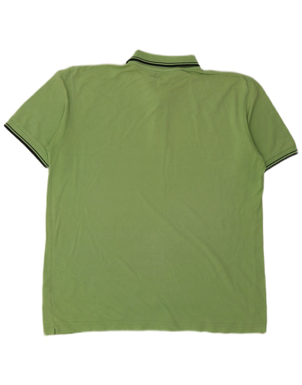 Kappa Mens Polo Shirt XL Green Striped Cotton