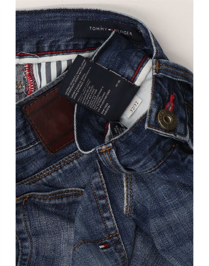 Tommy Hilfiger Mens Distressed Straight Jeans W32 L32 Blue Cotton