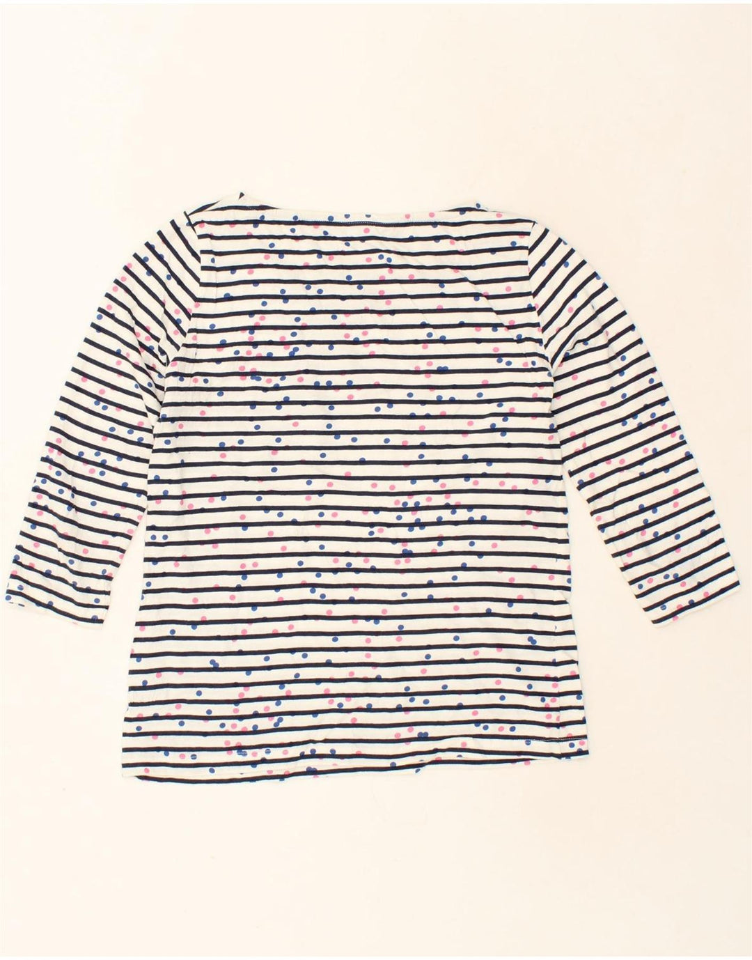 CREW CLOTHING Womens Top 3/4 Sleeve US 10 Large White Spotted Nautical Vintage Crew Clothing and Second-Hand Crew Clothing from Messina Hembry 