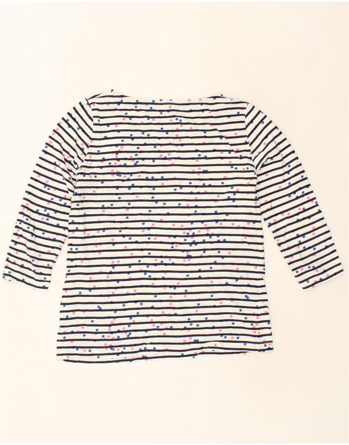 CREW CLOTHING Womens Top 3/4 Sleeve US 10 Large White Spotted Nautical Vintage Crew Clothing and Second-Hand Crew Clothing from Messina Hembry 