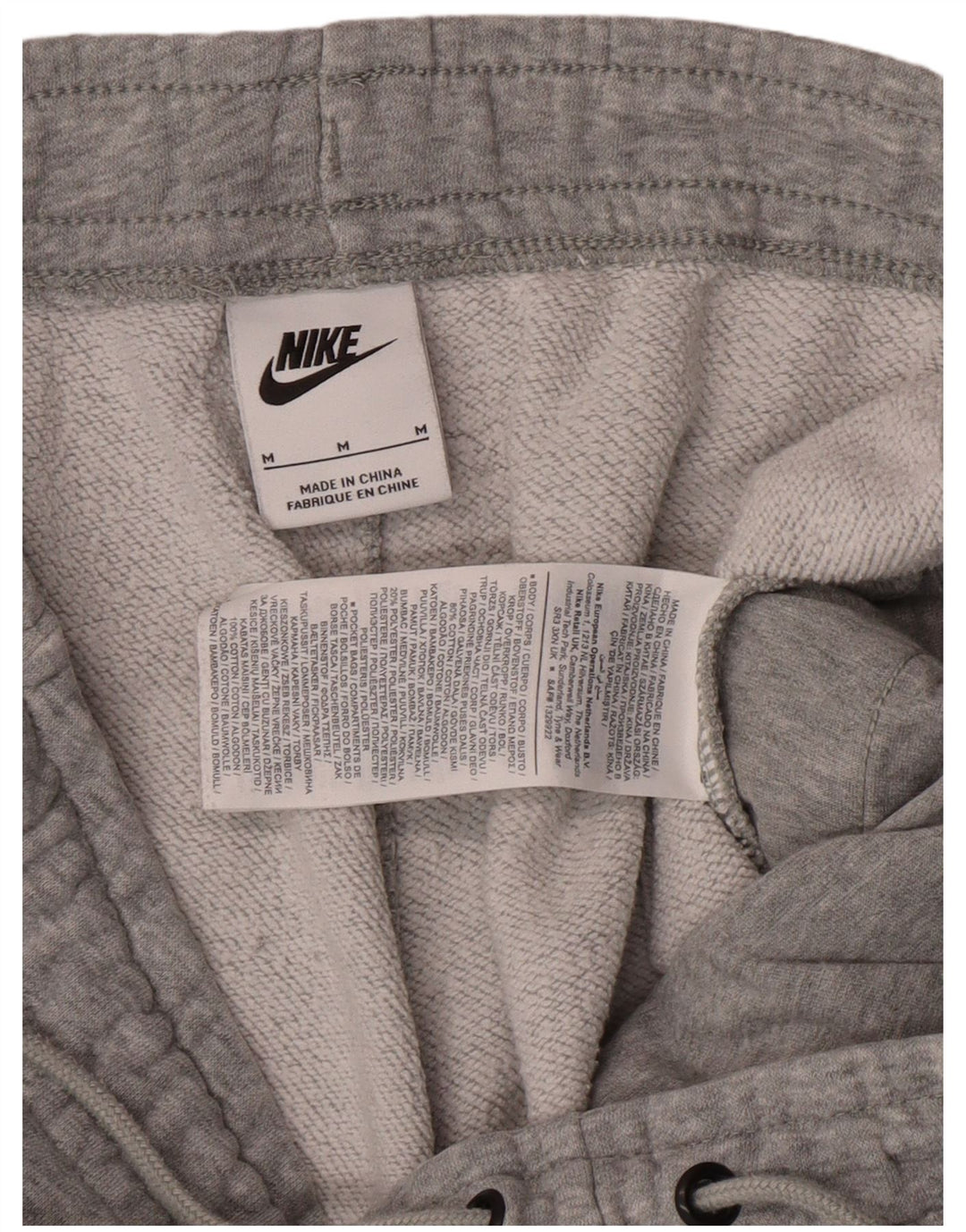 NIKE Womens Tracksuit Trousers Joggers UK 14 Medium  Grey Cotton