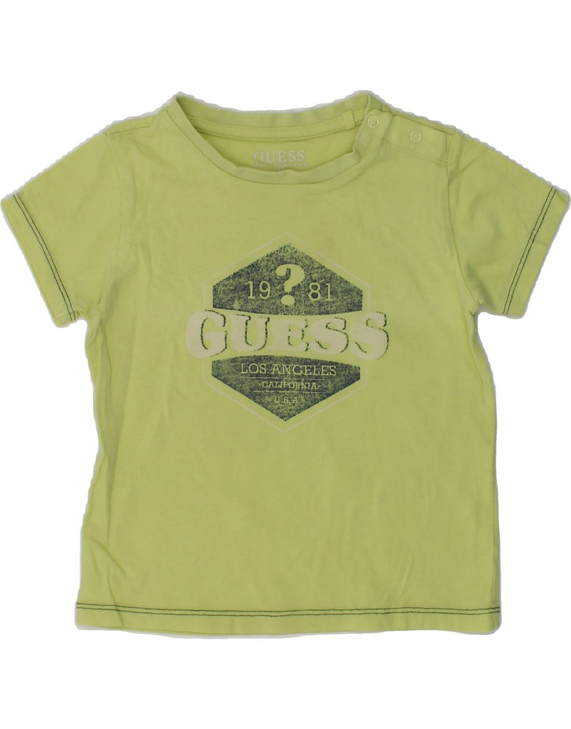 GUESS Baby Boys Graphic T-Shirt Top 12-18 Months Green | Vintage Guess | Thrift | Second-Hand Guess | Used Clothing | Messina Hembry 