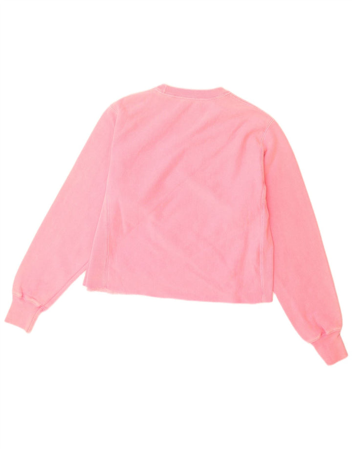 Champion Womens Reverse Weave Oversized Sweatshirt Jumper UK 10 Small Pink