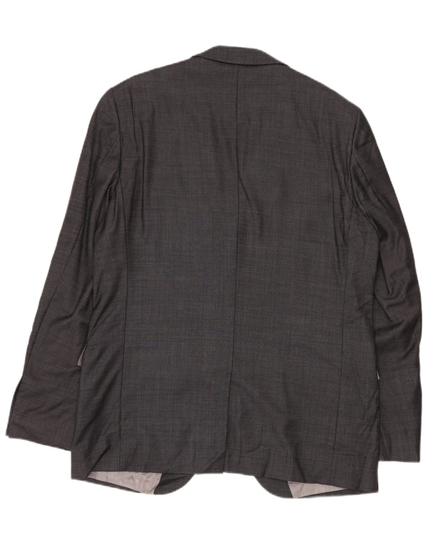 Dkny Mens 2 Button Classic Fit Blazer Jacket UK 42 XL Grey Wool