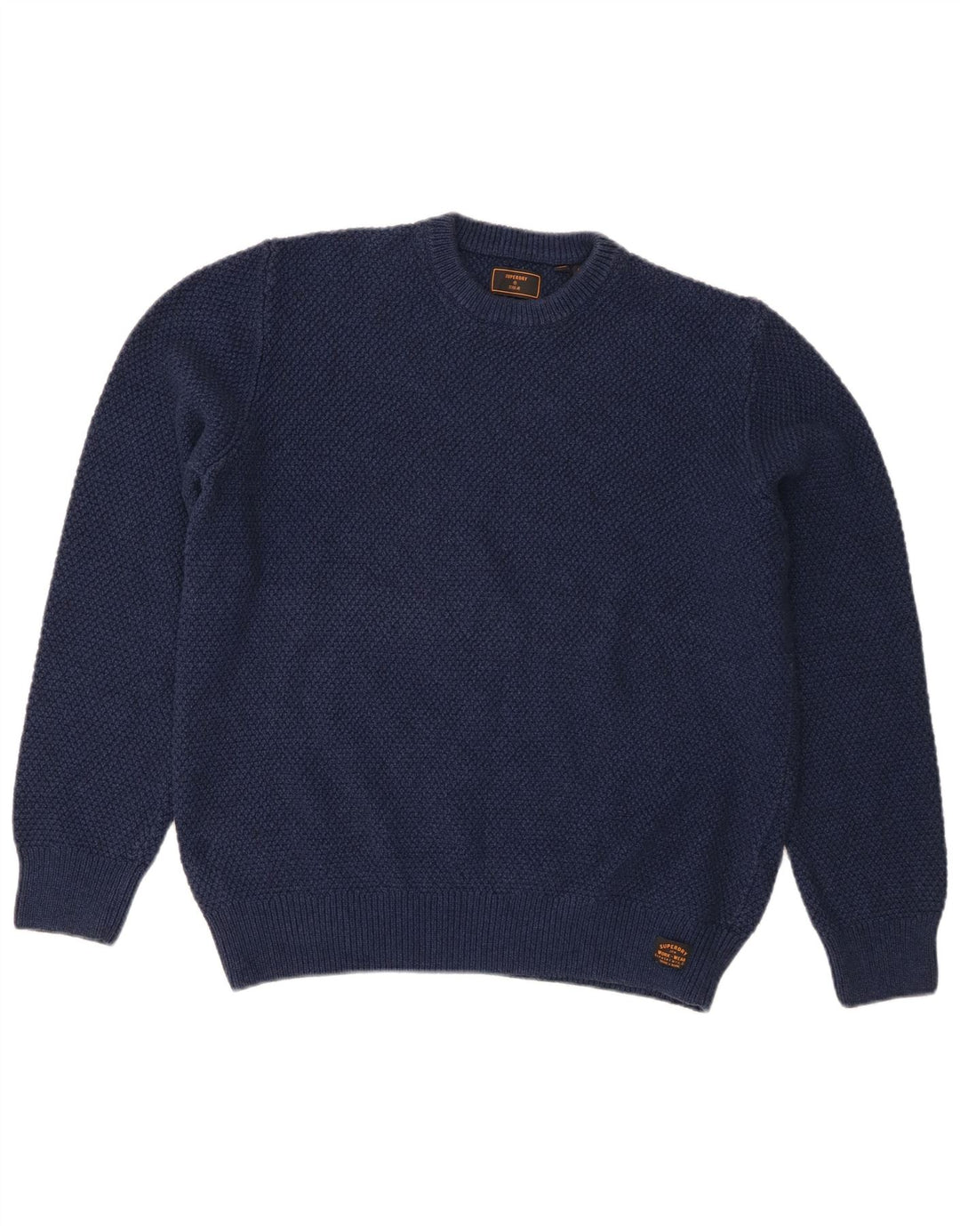 Superdry Mens Crew Neck Jumper Sweater Large Navy Blue Cotton