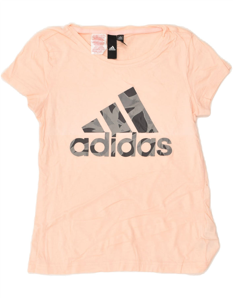 ADIDAS Girls Graphic T-Shirt Top 13-14 Years Orange Cotton | Vintage Adidas | Thrift | Second-Hand Adidas | Used Clothing | Messina Hembry 