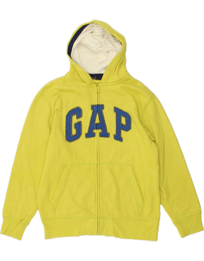 GAP Boys Graphic Zip Hoodie Sweater 11-12 Years Yellow Cotton | Vintage Gap | Thrift | Second-Hand Gap | Used Clothing | Messina Hembry 