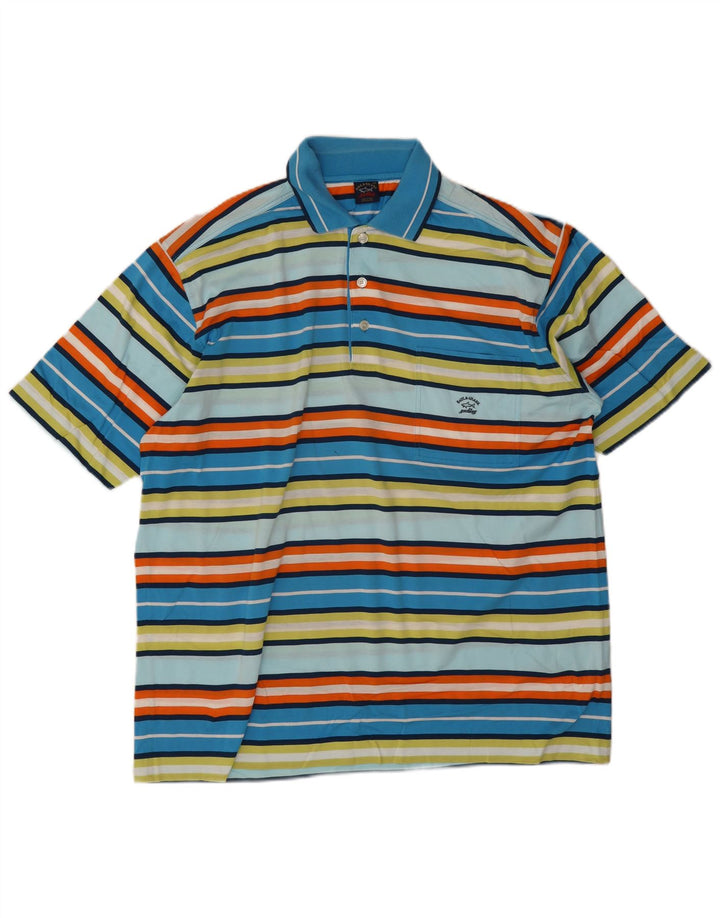 Paul & Shark Mens Polo Shirt 2XL Multicoloured Striped Cotton