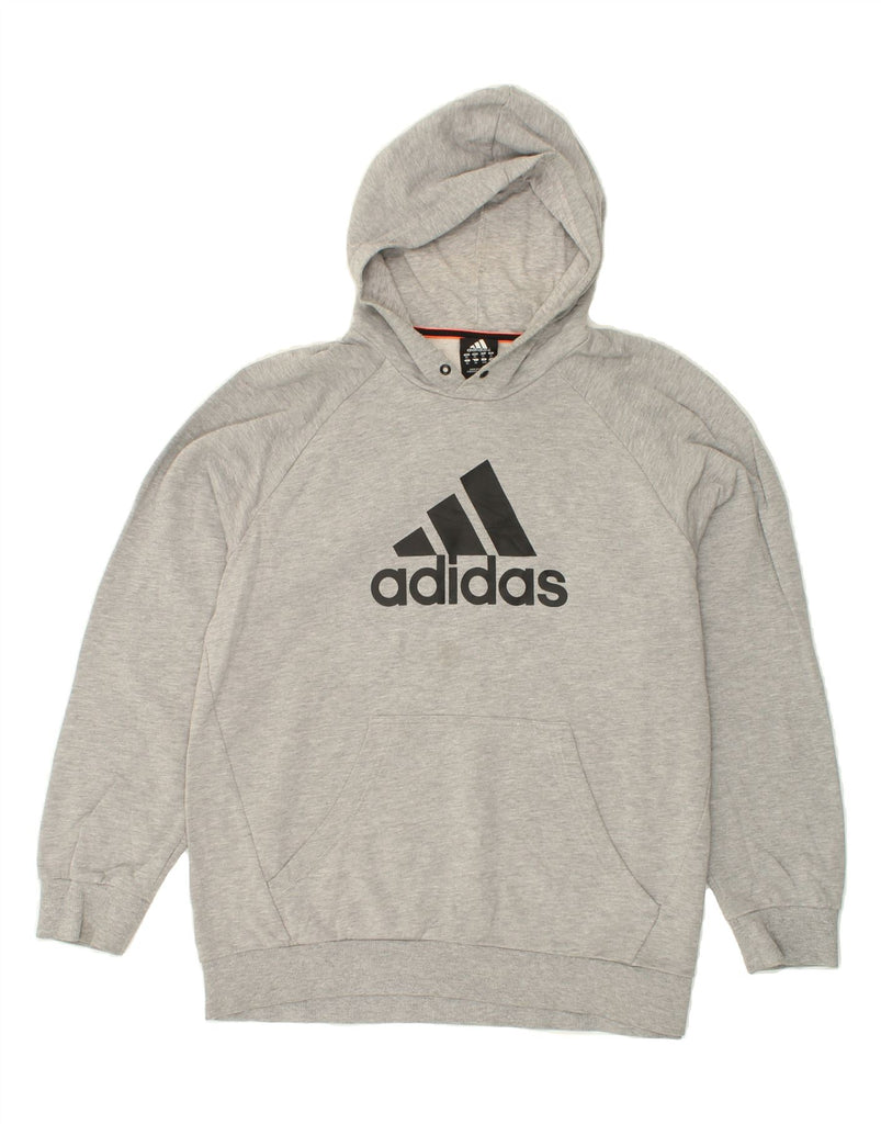 ADIDAS Mens Graphic Hoodie Jumper XL Grey Cotton | Vintage Adidas | Thrift | Second-Hand Adidas | Used Clothing | Messina Hembry 