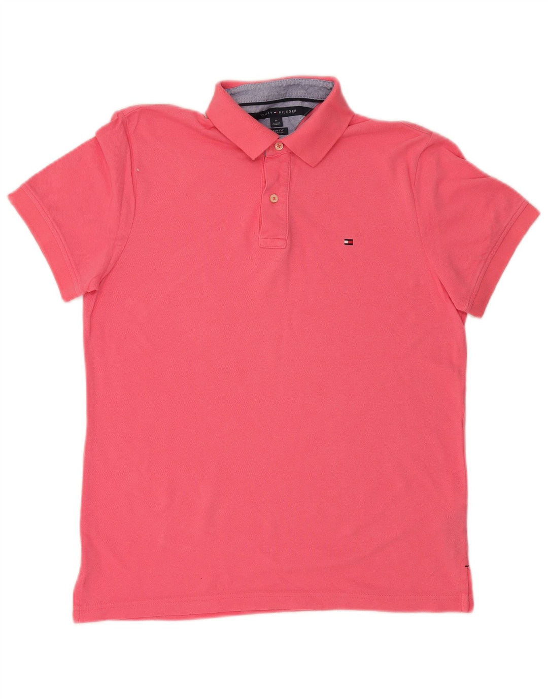 TOMMY HILFIGER Mens Custom Fit Polo Shirt Medium Pink Cotton