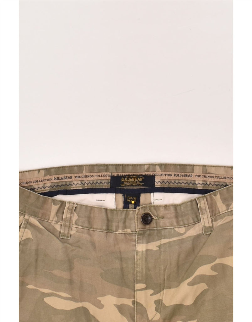 PULL & BEAR Mens Slim Cargo Trousers W31 L32 Brown Camouflage Cotton | Vintage Pull & Bear | Thrift | Second-Hand Pull & Bear | Used Clothing | Messina Hembry 