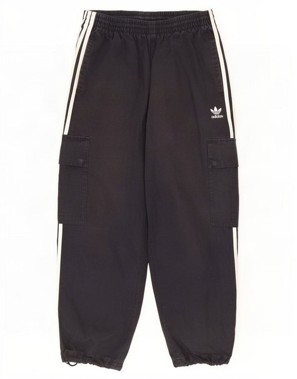 Adidas Mens Loose Fit Cargo Trousers Medium W32 L27 Black Cotton