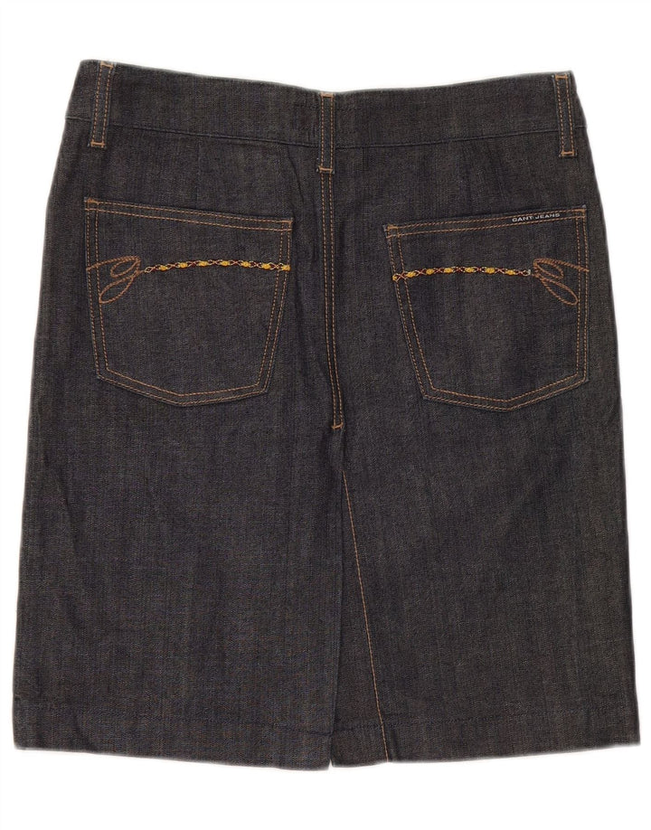 Gant Womens Denim Skirt EU 36 Small W28  Black Cotton