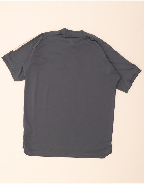 ADIDAS Mens Deutscher Fussball Bund T-Shirt Top Medium Grey Polyester