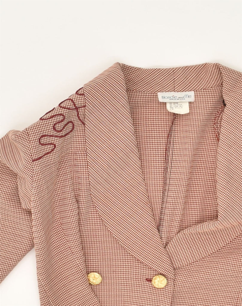 VINTAGE Womens Double Breasted Blazer Jacket US 4 Small Red Gingham Rayon | Vintage Vintage | Thrift | Second-Hand Vintage | Used Clothing | Messina Hembry 