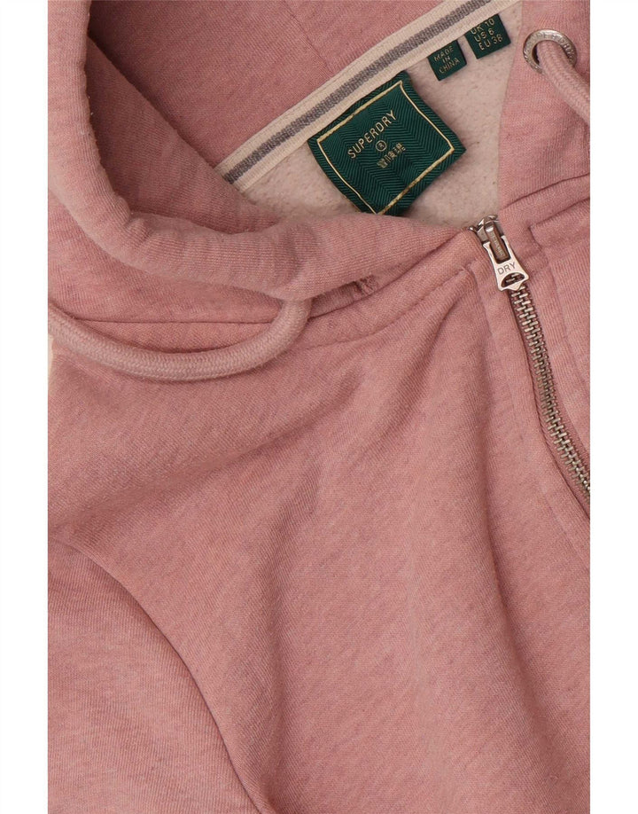 Superdry Womens Zip Hoodie Sweater UK 10 Small  Pink
